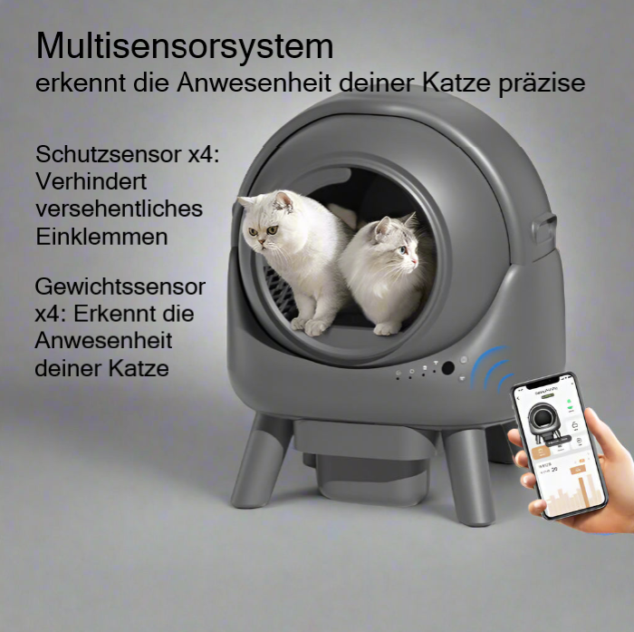 Intelligente Roll-Katzentoilette mit Spritzschutz Von FurLaati