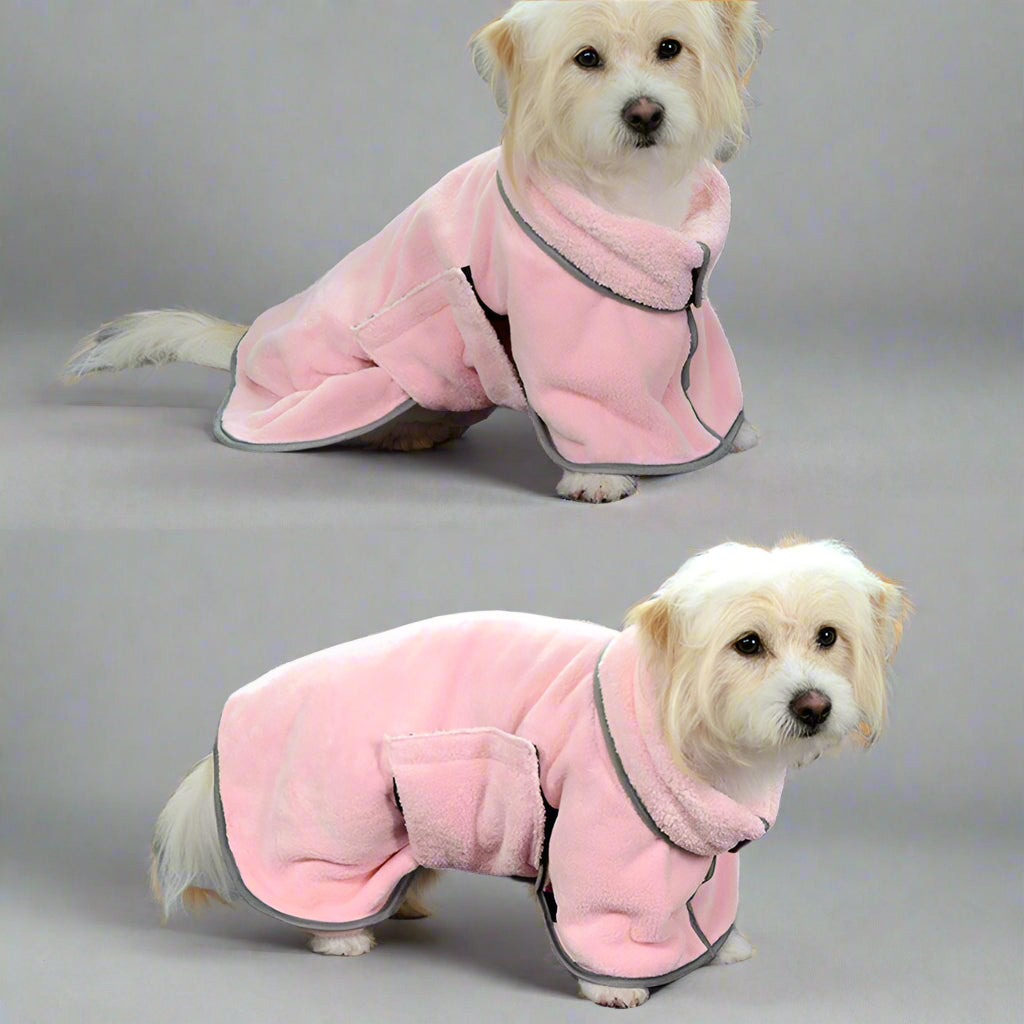 Schnelltrocknender & Superabsorbierender Mikrofaser-Haustier-Bademantel / Trockentuch für Hunde und Katzen
