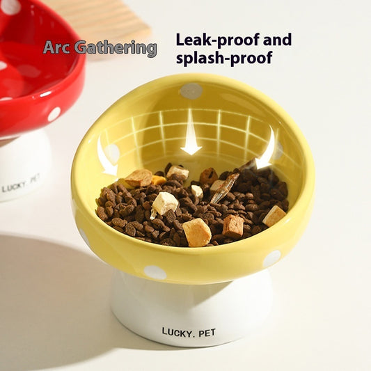 Ergonomischer Keramik-Futternapf "Fliegenpilz" | Für eine gesunde Haltung