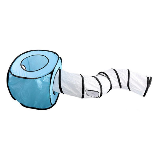 Detailansicht: Grey des Produkts Zusammenklappbarer Katzen-Spieltunnel | Faltbares Labyrinth mit Würfel. ,,Von FurLaati"!