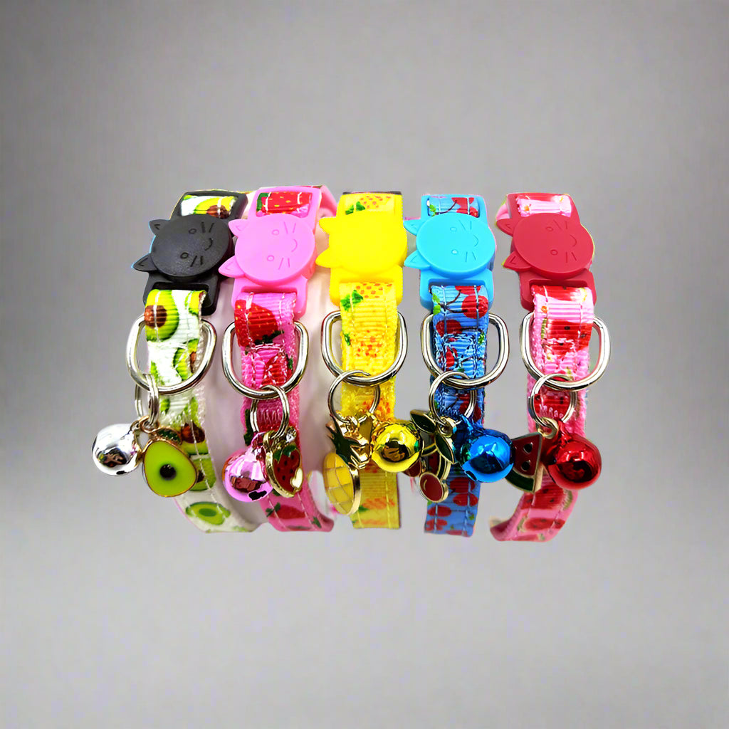 Nylon-Halsband mit Glöckchen | Frucht-Designs für Katzen