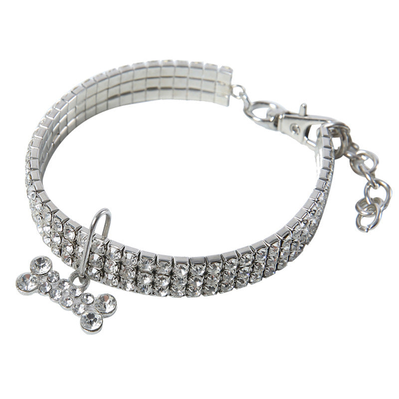 Glamour-Halsband mit Strasssteinen | Elegantes Schmuck-Accessoire für Haustiere