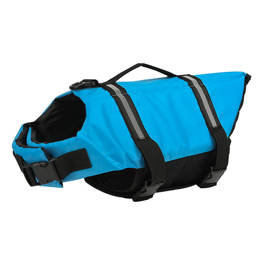 Detailansicht: BLUE FLOWER / L des Produkts Verstellbare Schwimmweste für Hunde, mit Reflektoren & robustem Material Von…