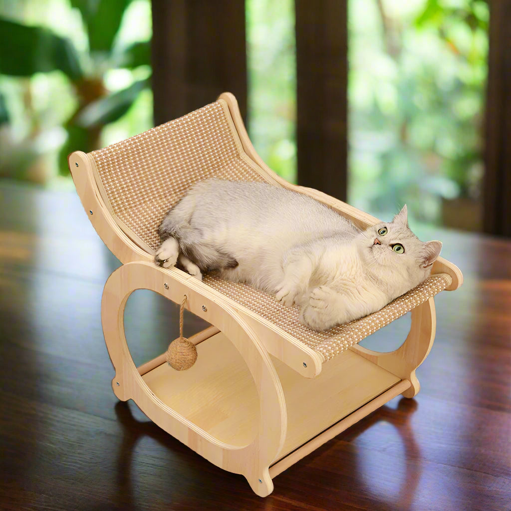 Ökologische Massivholz Katzenliege mit Sisalmatte Von FurLaati Detailansicht (Bild 6) des Produkts