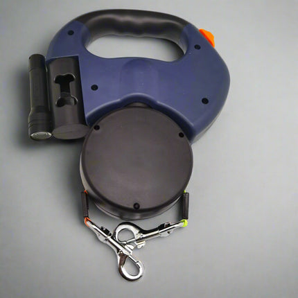 Doppel-Hundeleine mit LED-Licht und Kotbeutelspender von FurLaati