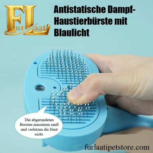 Antistatische Dampf-Haustierbürste mit Blaulicht