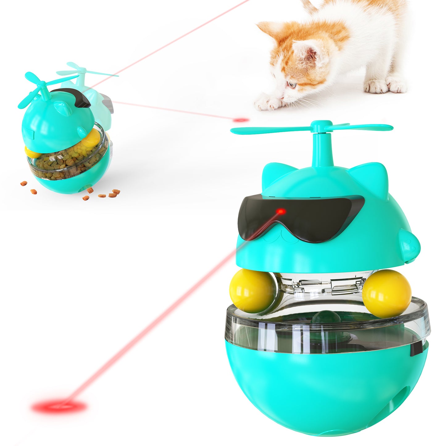 Interaktiver Laser-Futterspender | USB-wiederaufladbares Katzen-Wackelspielzeug Von FurLaati