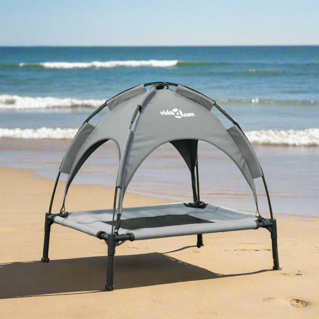 Stilvolle Outdoor-Hundeliege mit Sonnendach aus Oxford-Gewebe Von FurLaati