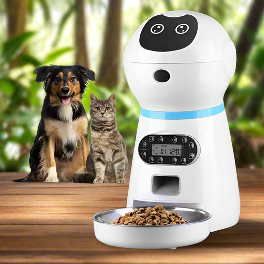WLAN-gesteuerter Smart-Edelstahl-Futterspender mit Portionskontrolle und Sprachaufnahme. Von FurLaati