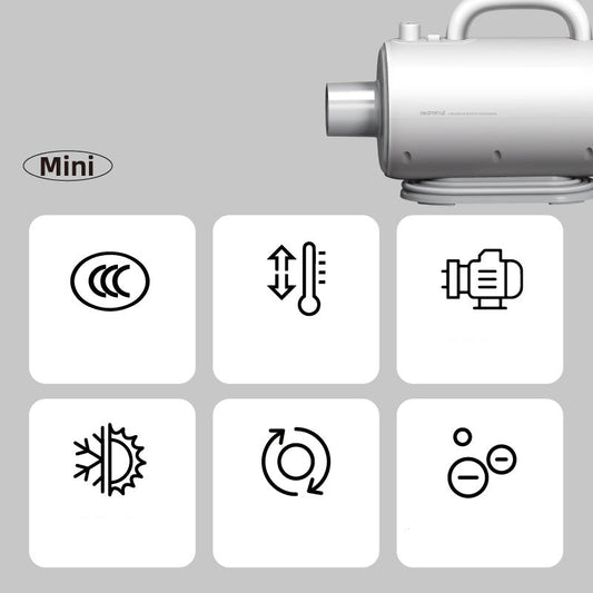 Der FurLaati Haustierfön mit Schlauch und 3 oder 5 Aufsätzen trocknet das Fell Ihres Lieblings schnell, sicher und geräuscharm – p