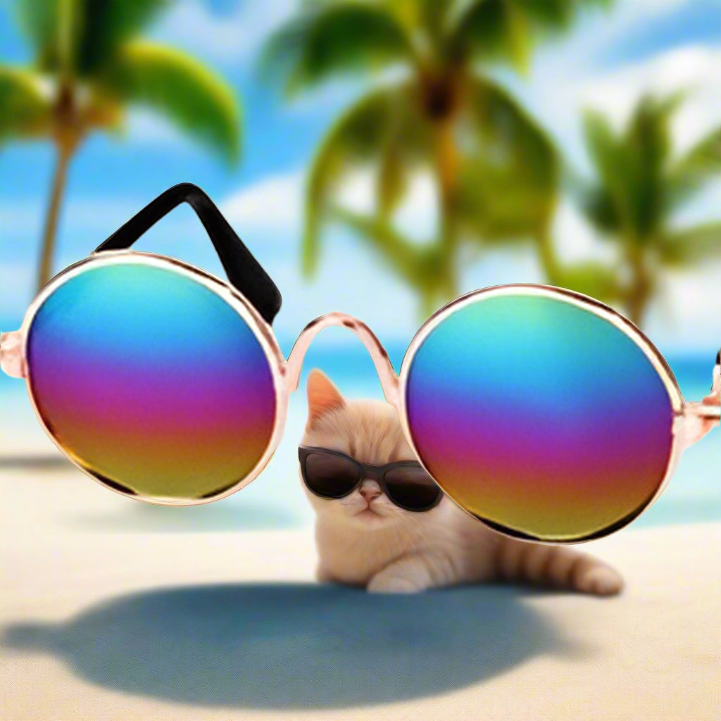 Haustier-Sonnenbrille & Strohhut Set