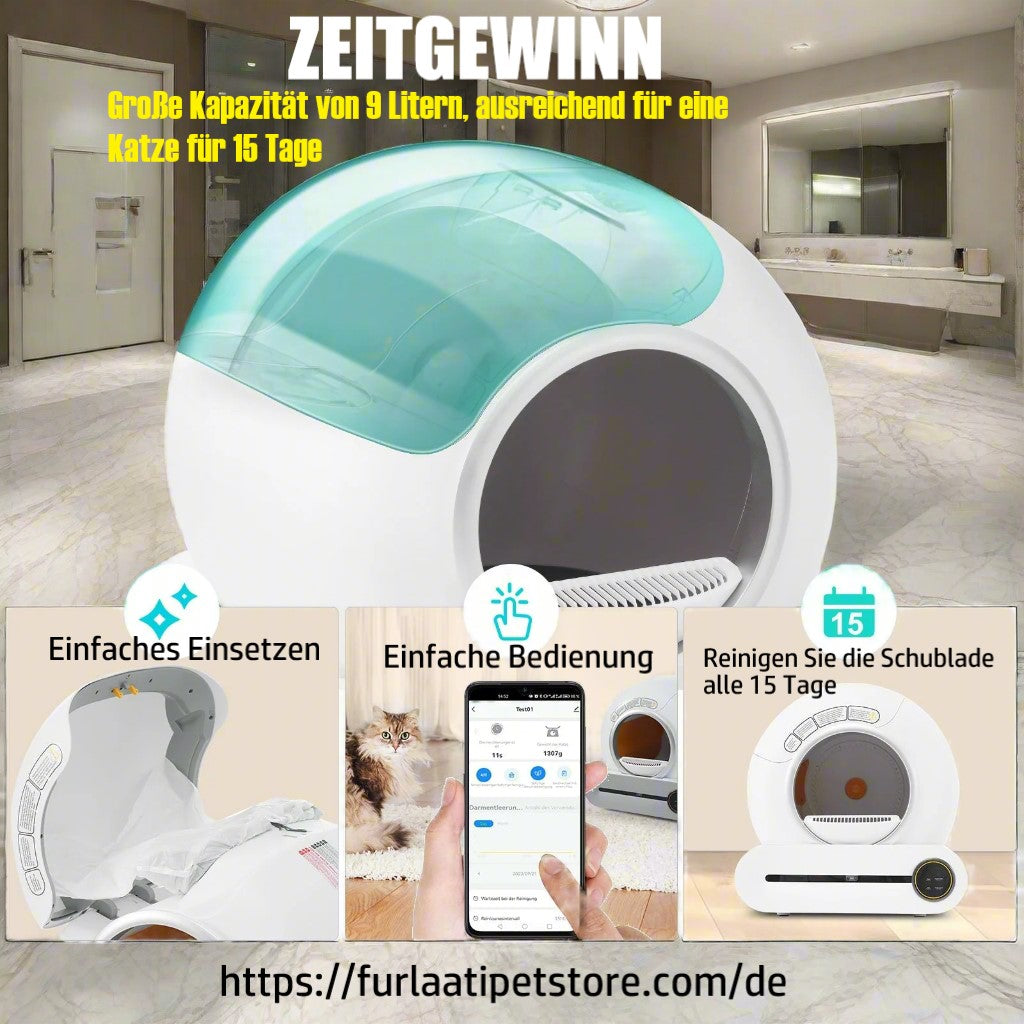 Automatische Katzentoilette, Selbstreinigendes Katzenklo, Intelligentes Katzen-WC. Von FurLaati