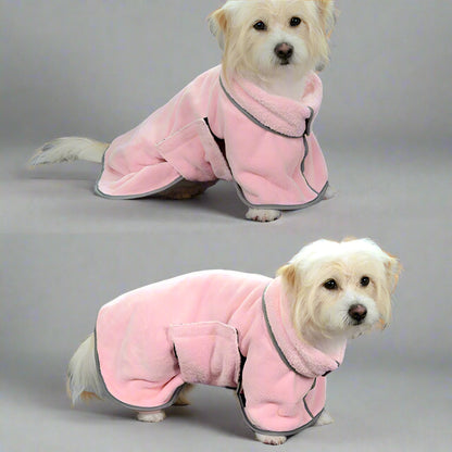 Schnelltrocknender & Superabsorbierender Mikrofaser-Haustier-Bademantel / Trockentuch für Hunde und Katzen
