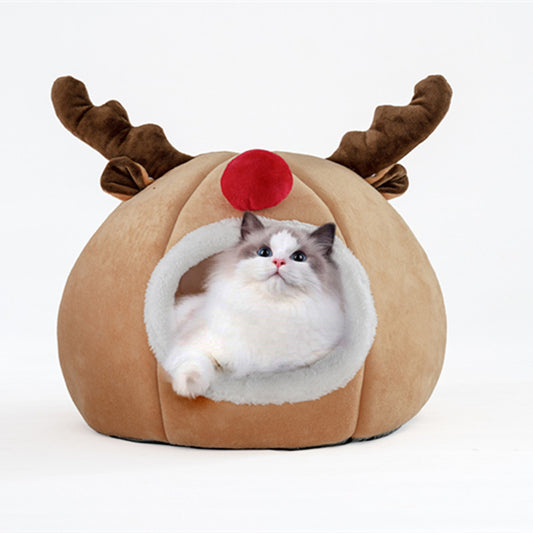 Rentier-Haustierhaus | Kuschelige Höhle für Weihnachten. Von FurLaati!