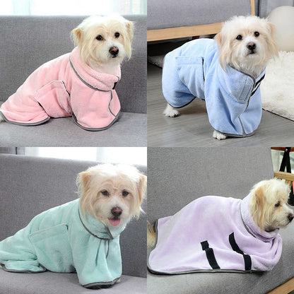 Schnelltrocknender & Superabsorbierender Mikrofaser-Haustier-Bademantel / Trockentuch für Hunde und Katzen