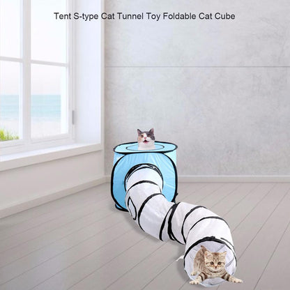 Zusammenklappbarer Katzen-Spieltunnel | Faltbares Labyrinth mit Würfel.  ,,Von FurLaati"!