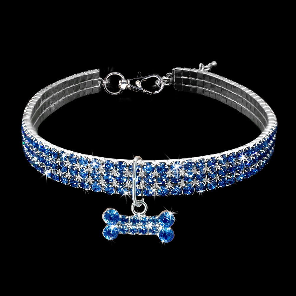Glamour-Halsband mit Strasssteinen | Elegantes Schmuck-Accessoire für Haustiere