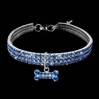 Glamour-Halsband mit Strasssteinen | Elegantes Schmuck-Accessoire für Haustiere