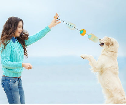 Interaktiver Handwurf-Ball | Zahnreinigendes Hundespielzeug mit Kordel. Von FurLaati!