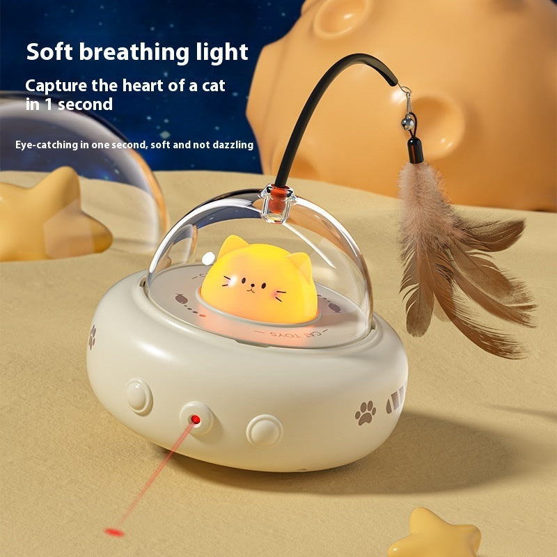 Interaktives UFO-Spielzeug | Elektrischer Lasertumbler mit Feder Von FurLaati