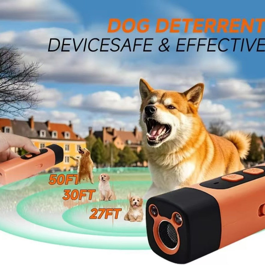 Ultraschall Antibell-Gerät in Orange von Von FurLaati – Professioneller Hundetrainer mit 25kHz-40kHz Hochfrequenz, zwei LED-Lichtern и drei Modi zur sanften Korrektur von Hundebellen.