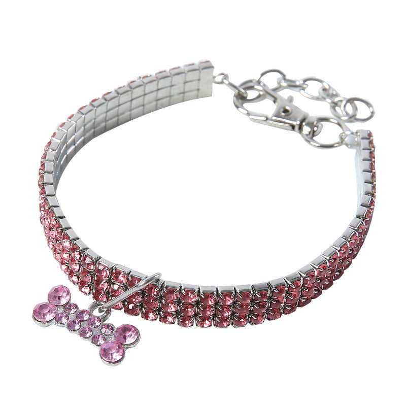 Glamour-Halsband mit Strasssteinen | Elegantes Schmuck-Accessoire für Haustiere