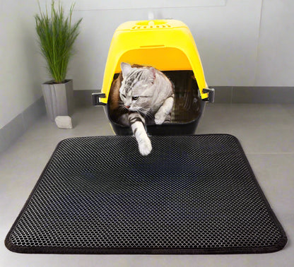 Doppelschichtige Katzenstreu-Matte: Fängt Streu, ist wasserdicht und faltbar