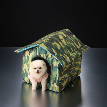 Detailansicht: S:35*33*30cm / Military green des Produkts Wetterfestes Outdoor-Tierhaus für Hunde und Katzen in…