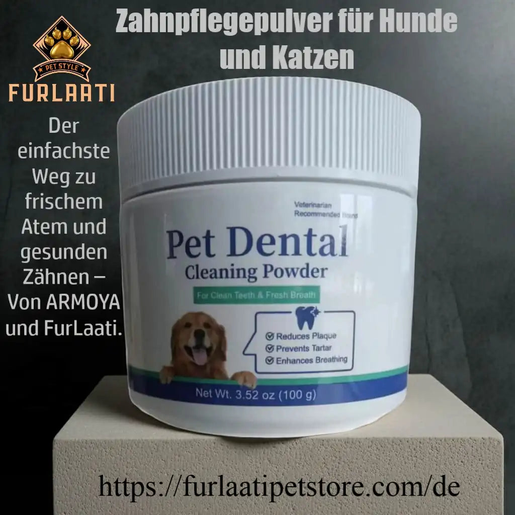 Probiotisches Zahnpflegepulver Dental-Pulver ARMOYA für Hunde & Katzen (100g) Von FurLaati