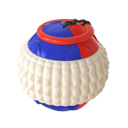 Interaktiver Handwurf-Ball | Zahnreinigendes Hundespielzeug mit Kordel. Von FurLaati!
