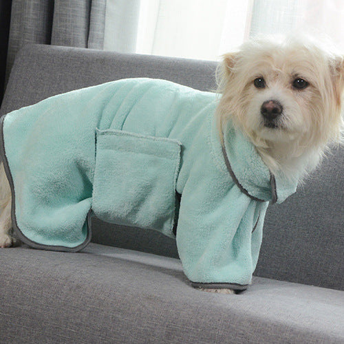 Schnelltrocknender & Superabsorbierender Mikrofaser-Haustier-Bademantel / Trockentuch für Hunde und Katzen