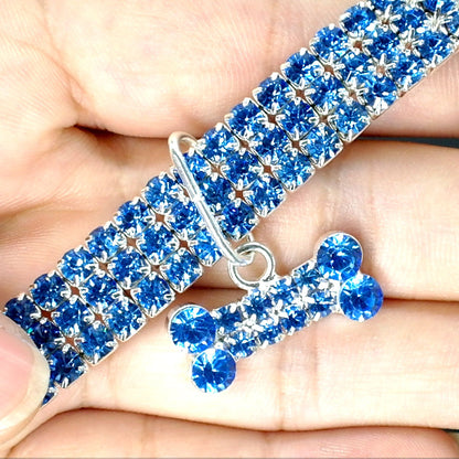 Glamour-Halsband mit Strasssteinen | Elegantes Schmuck-Accessoire für Haustiere