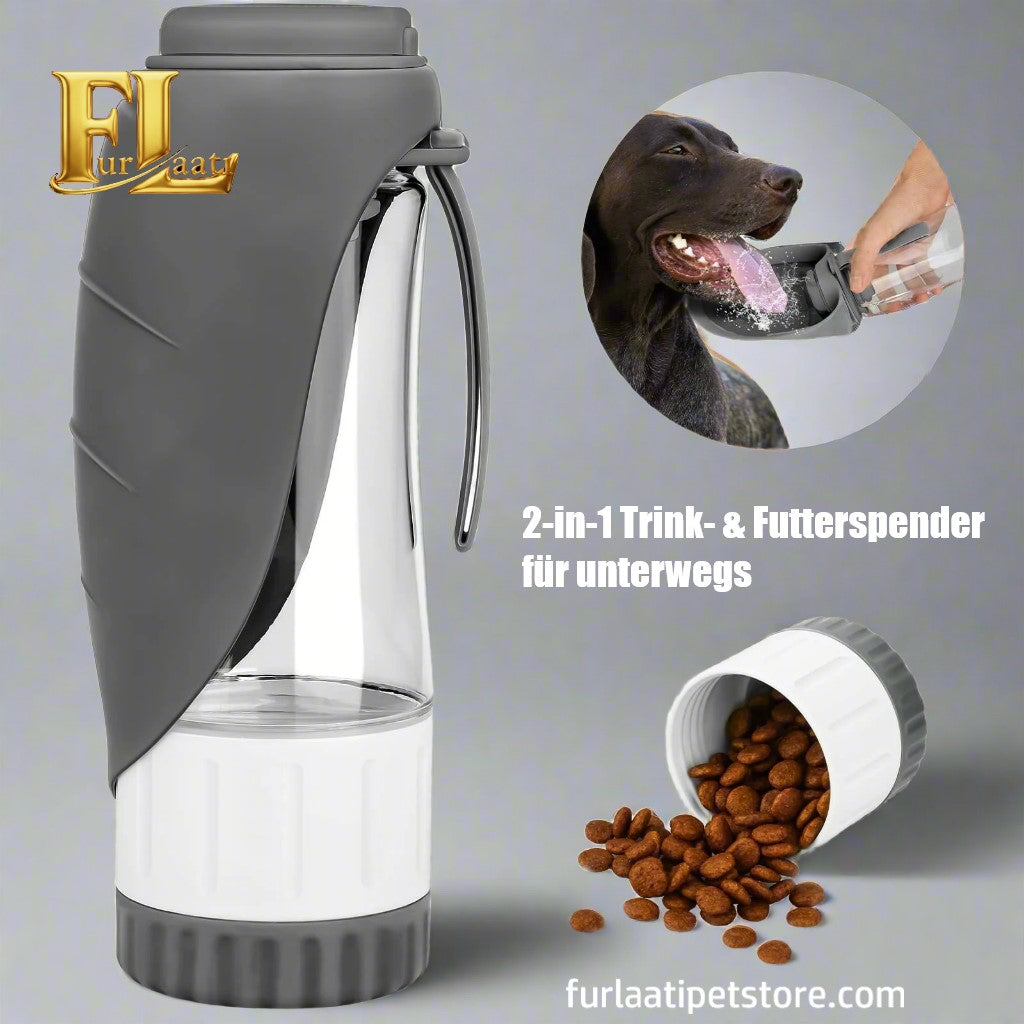 2-in-1 Trink- & Futterspender für unterwegs