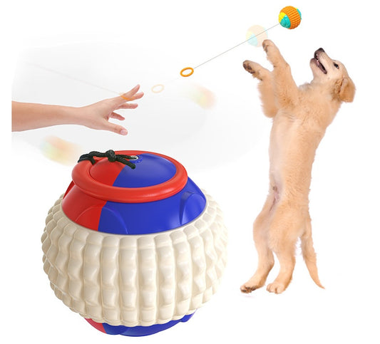 Interaktiver Handwurf-Ball | Zahnreinigendes Hundespielzeug mit Kordel. Von FurLaati!