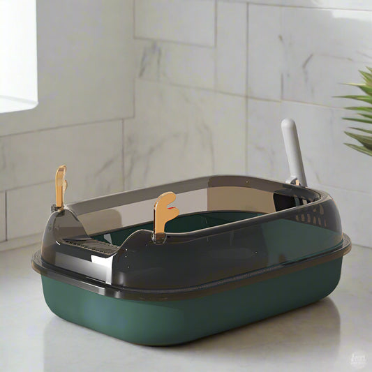 Detailansicht: Glazed green des Produkts Stylisches Katzentoilette-Set