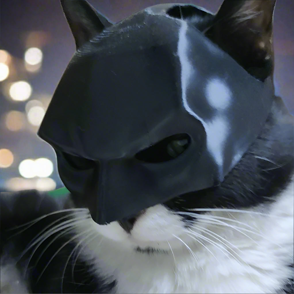 Batman-Katzenmaske mit Ohren- und Augenausschnitten von FurLaati