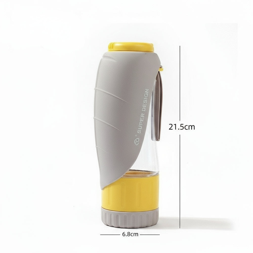 Trinkflasche. Die 2-in-1-Designlösung Reiseflasche mit Futterfach.Red Dot Award Design Gewinner. Detailansicht (Bild 4) des…