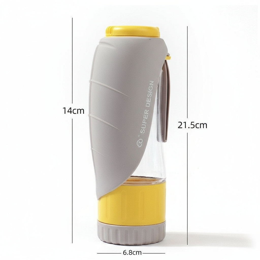 Trinkflasche. Die 2-in-1-Designlösung Reiseflasche mit Futterfach.Red Dot Award Design Gewinner. Detailansicht (Bild 5) des…