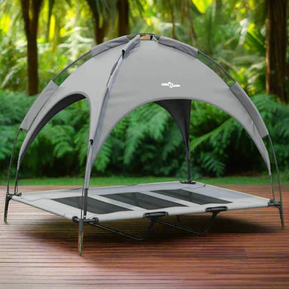 Anthrazitfarbenes Hundebett mit Dach aus Oxford-Gewebe und Stahl Von FurLaati