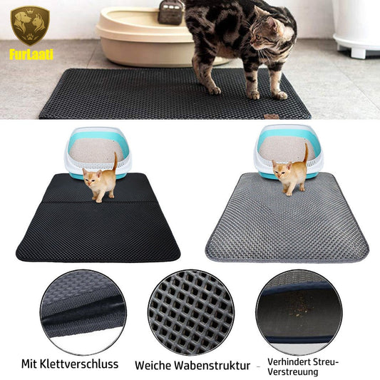 Doppelschichtige Katzenstreu-Matte: Fängt Streu, ist wasserdicht und faltbar