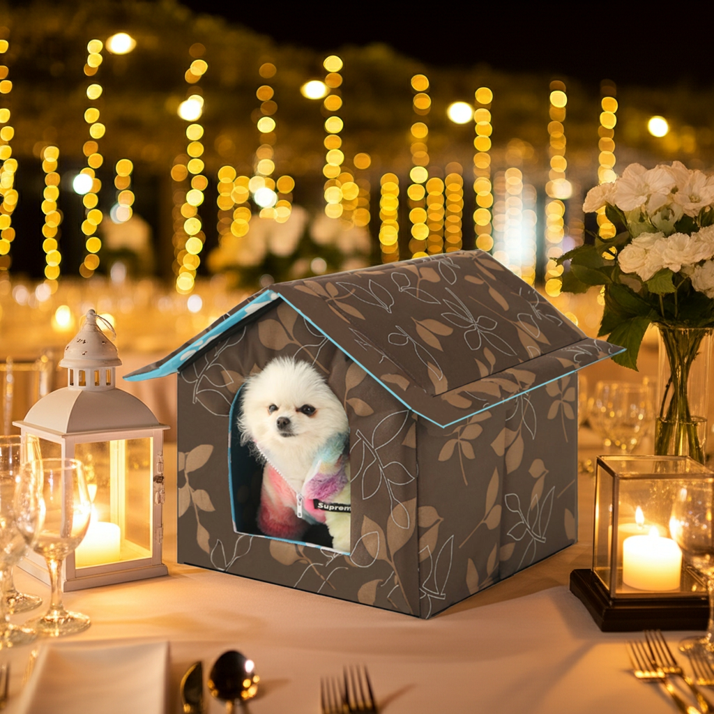 Detailansicht: M:40*38*35cm / Beige des Produkts Wetterfestes Outdoor-Tierhaus für Hunde und Katzen in verschiedenen Farben…