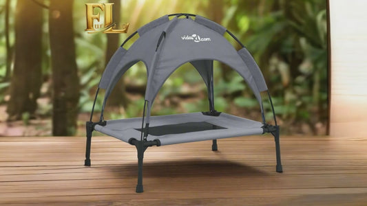 Stilvolle Outdoor-Hundeliege mit Sonnendach aus Oxford-Gewebe Von FurLaati