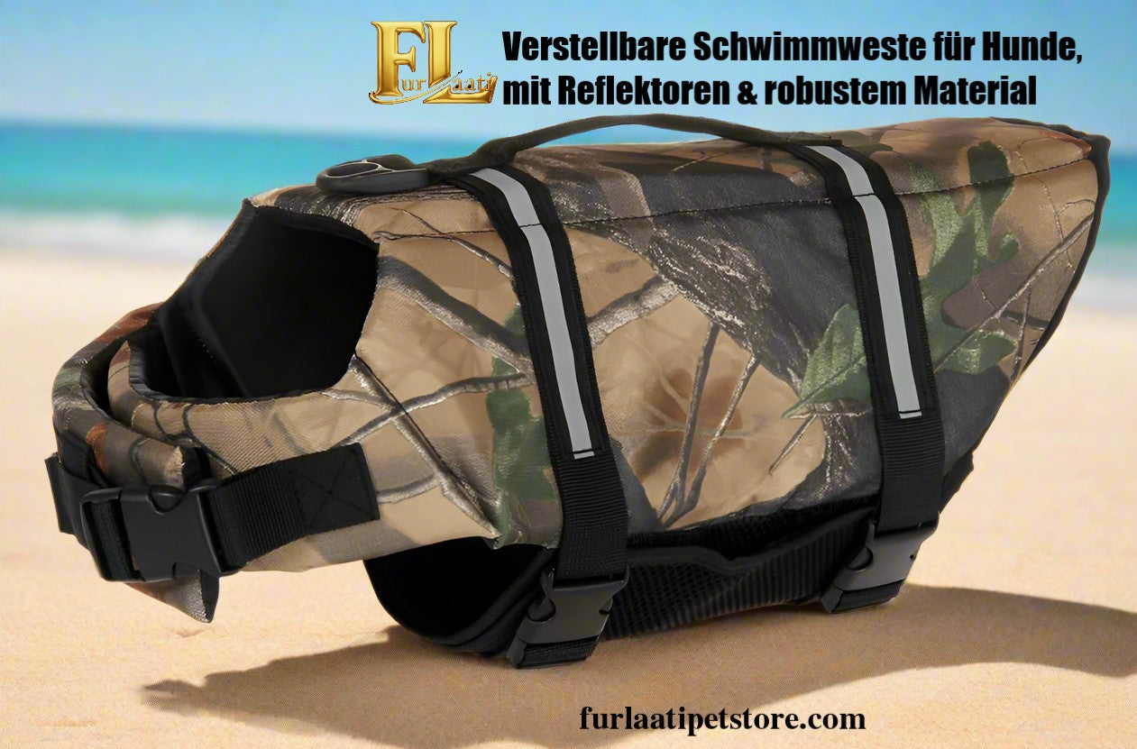 Detailansicht: rose / XXL des Produkts Verstellbare Schwimmweste für Hunde, mit Reflektoren & robustem Material Von FurLaati