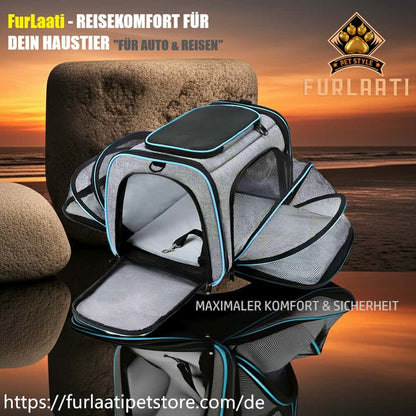 Detailansicht: Grey&Blue / L des Produkts Deluxe Auto-Hundetransportsitz – Faltbar & Sicher von FurLaati